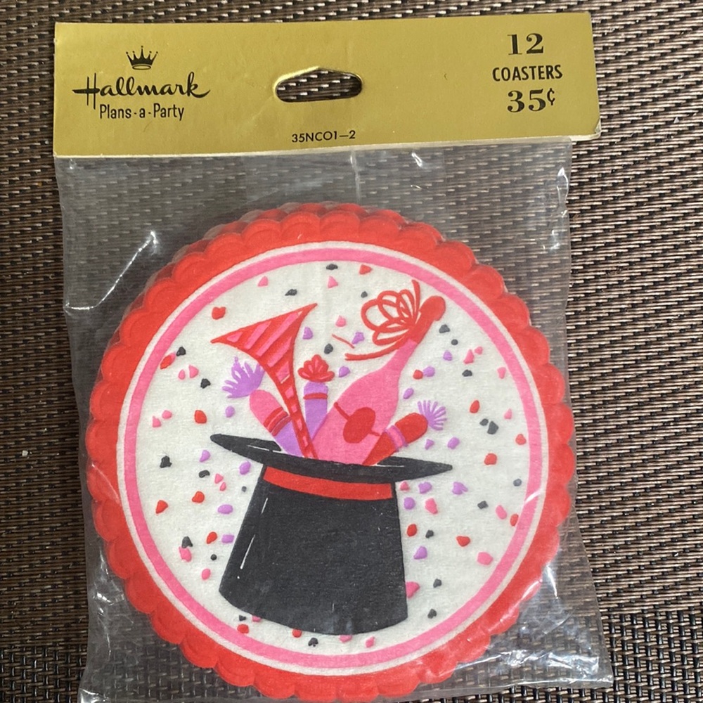 Vintage Hallmark New Years coaster 12 new in package